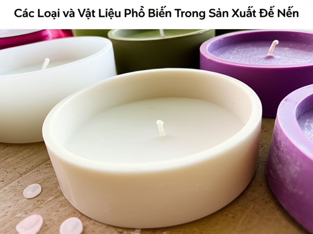 Các Loại và Vật Liệu Phổ Biến Trong Sản Xuất Đế Nến